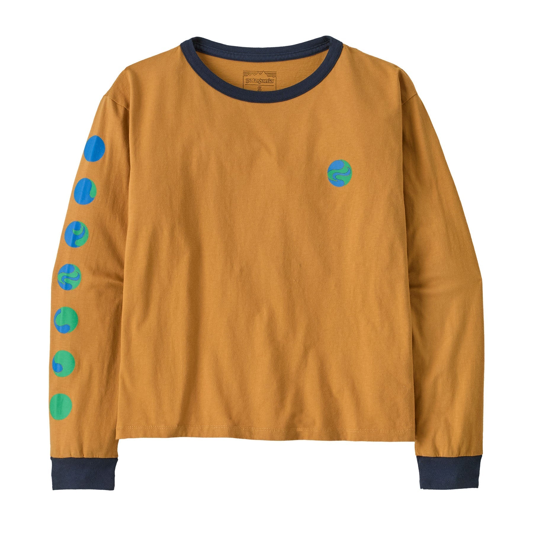 Women's Long - Sleeved Earth Flow Easy Cut Organic T-Shirt in Talon Gold | Patagonia Bend