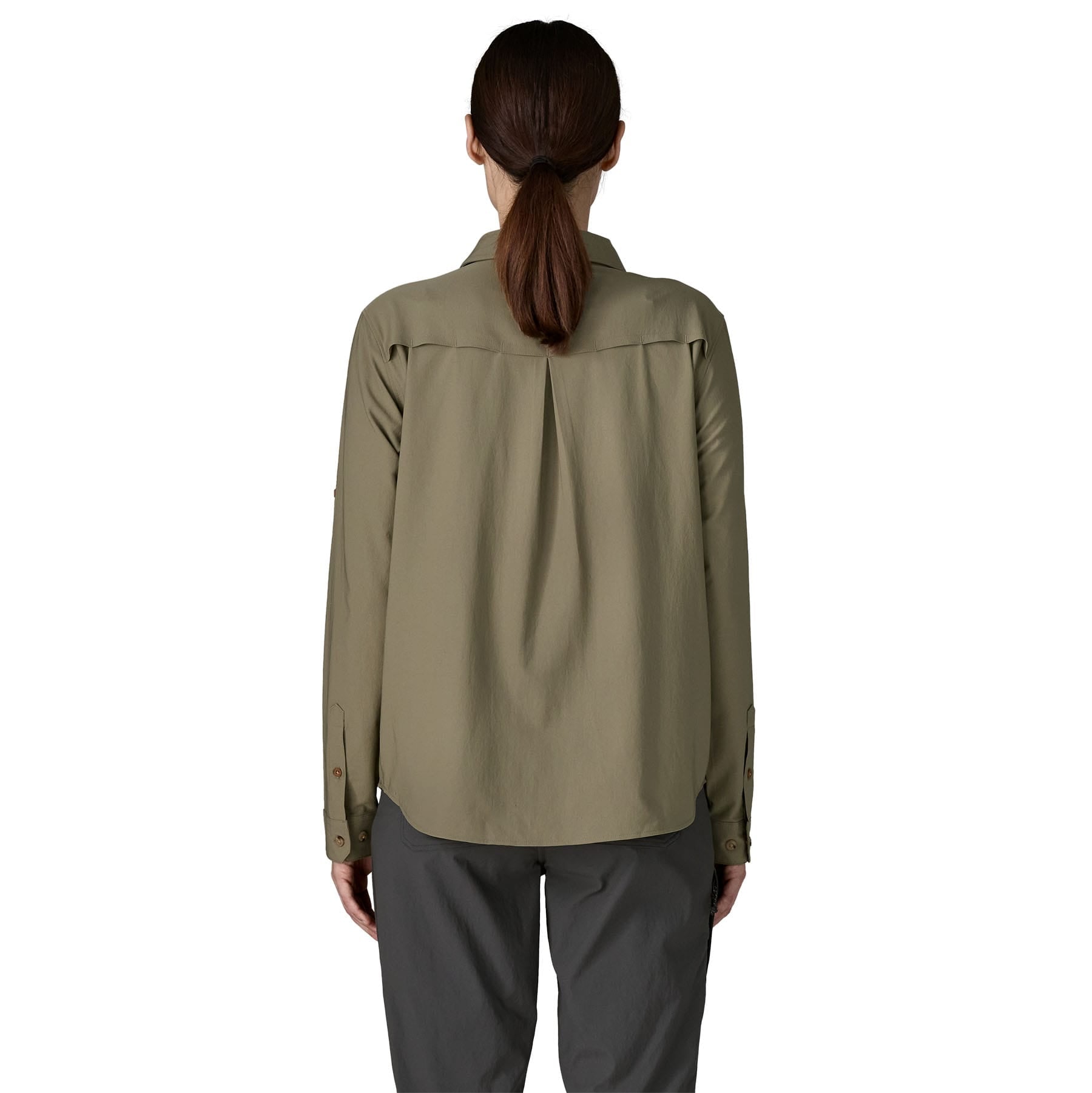 Women's Long - Sleeved Self Guided Sun Shirt in River Rock Green | Patagonia Bend