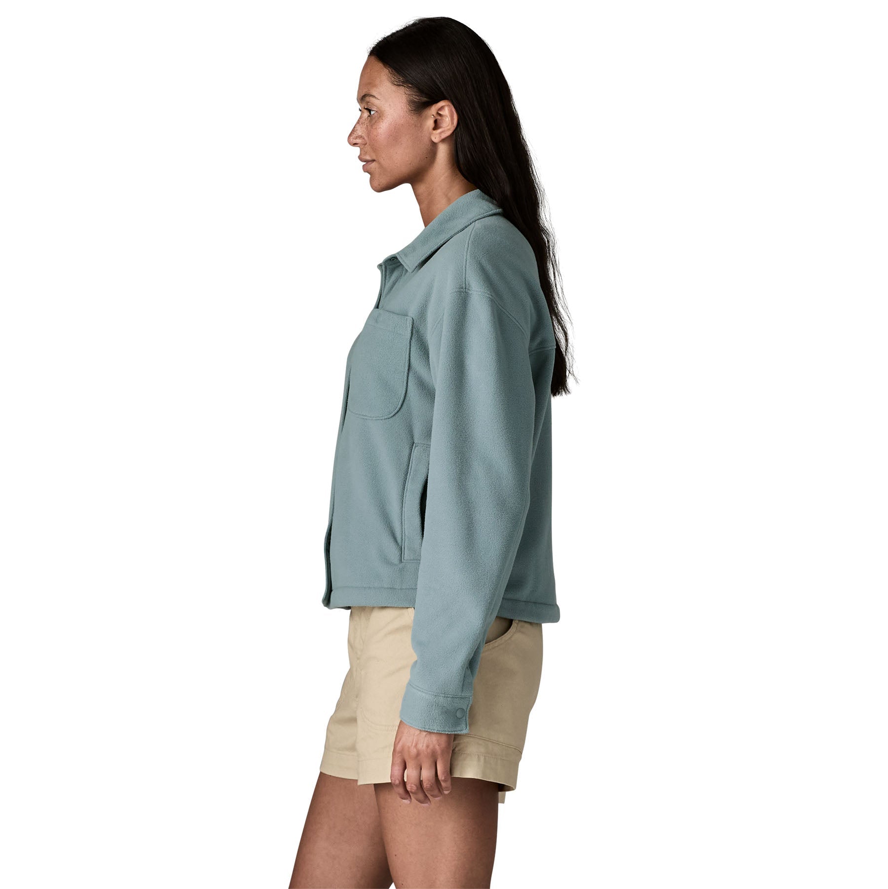 Women's Micro D Fleece Shirt Jacket in Blue Sage | Patagonia Bend
