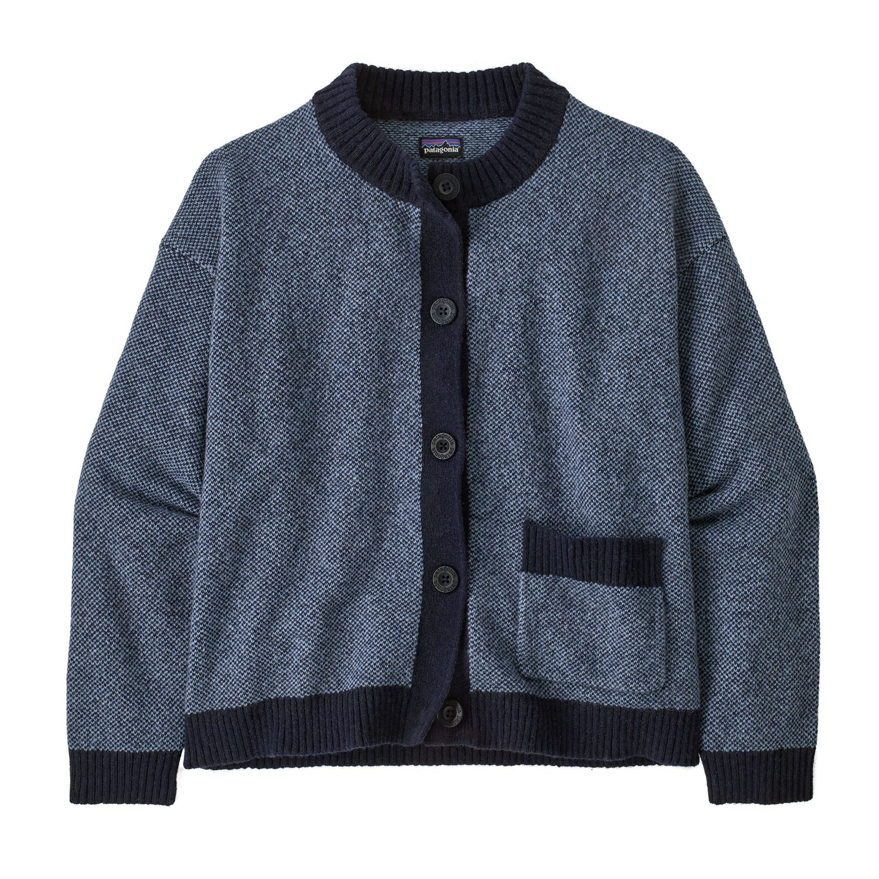 Women's Recycled Wool - Blend Sweater Jacket in Checkmate: Sunken Blue | Patagonia Bend