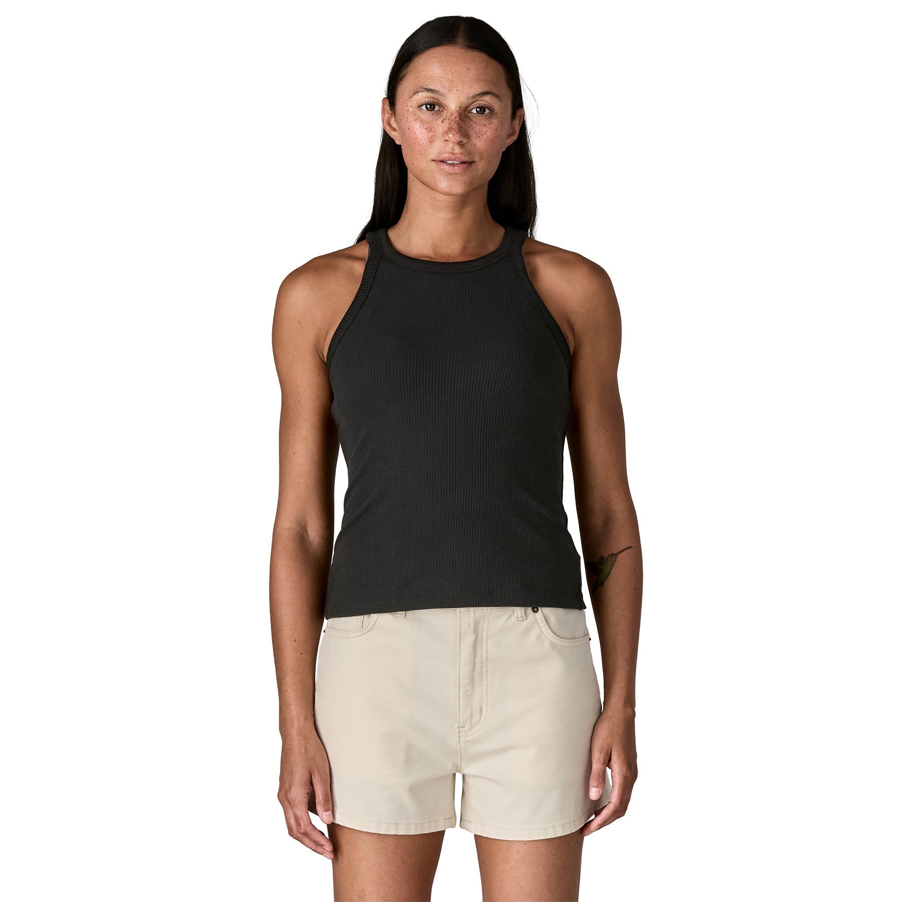 Women's Rib Knit Tank in Black | Patagonia Bend