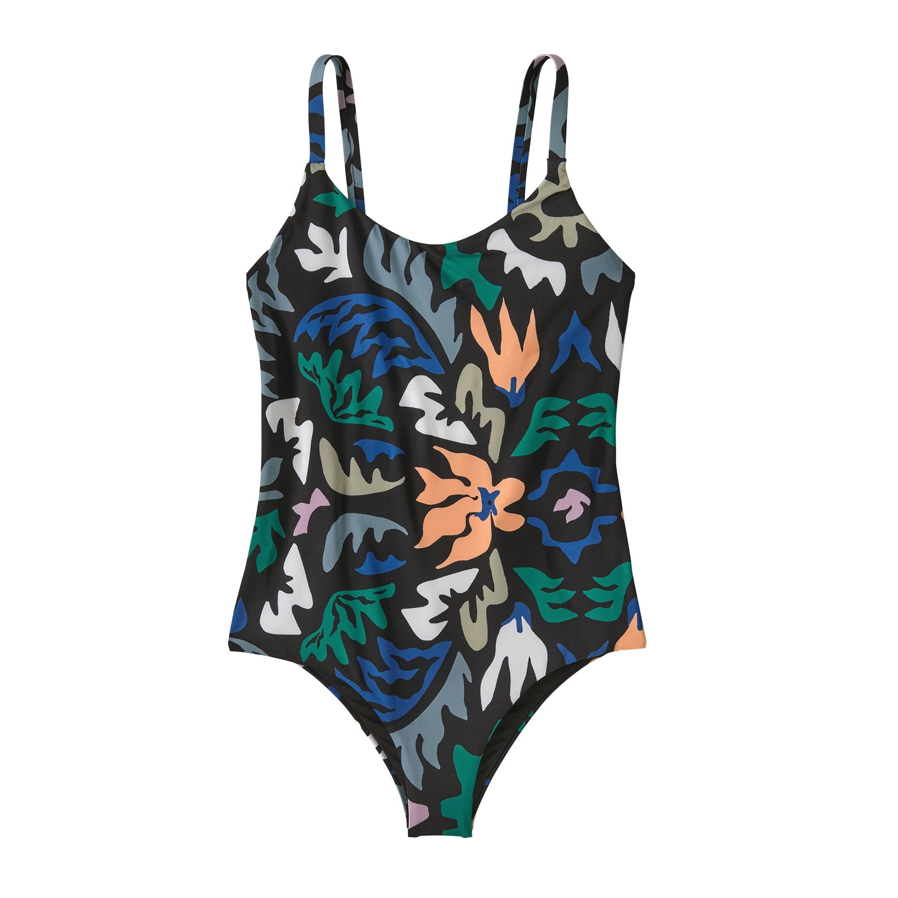 Women's Sunny Tide One - Piece Swimsuit in Kaleido Bloom: Black | Patagonia Bend