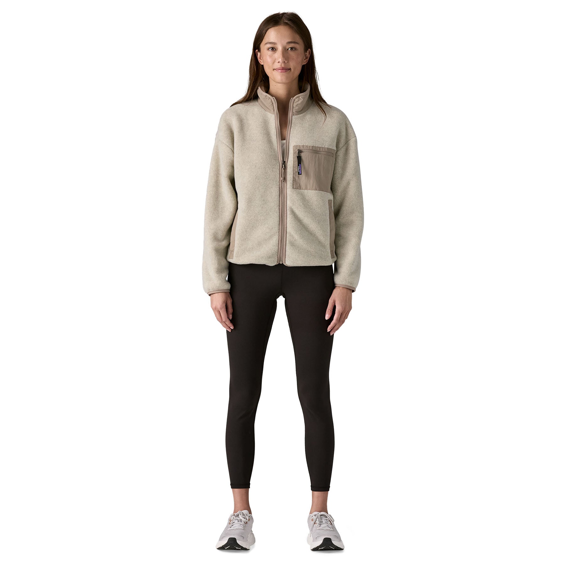 Women's Synchilla® Jacket in Oatmeal Heather w/Seabird Grey | Patagonia Bend